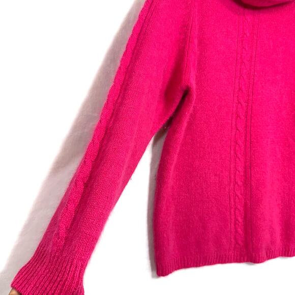 VTG Eminent M Silk Wool Blend Turtleneck Sweater Pink Fuzzy Soft Knit Preppy 90s - Picture 2 of 10